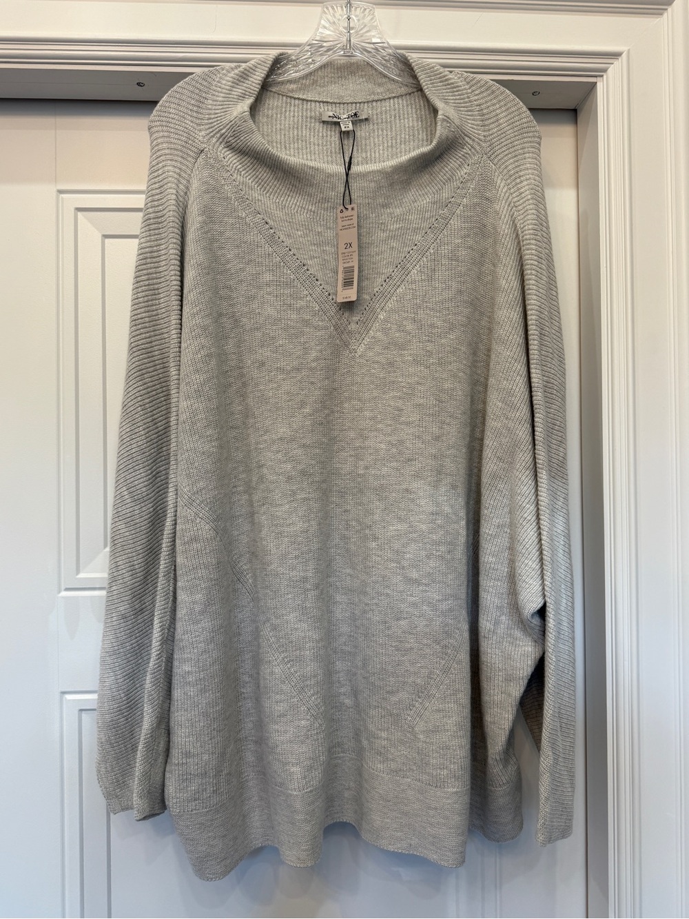 NWT NIC + ZOE GRAY OVERSIZED SWEATER 2X RETAIL $148